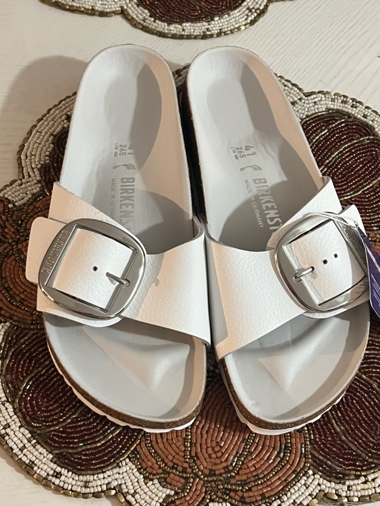 Birkenstock Shoes - Birkenstock Madrid Big Buckle Sandals White